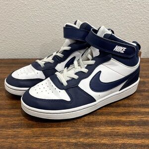 Nike Court Borough Mid 2 White Blue 3Y